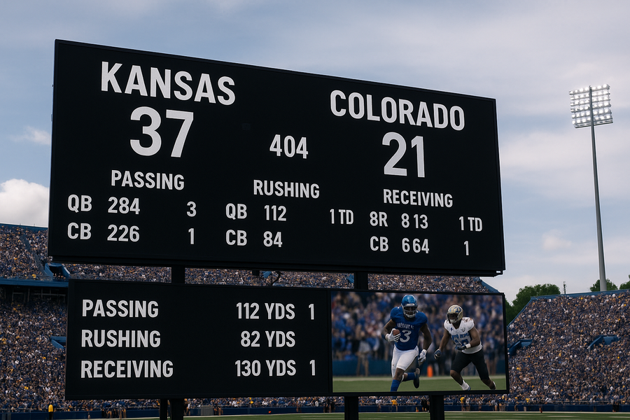 Kansas Jayhawks football vs Colorado Buffaloes football match player stats